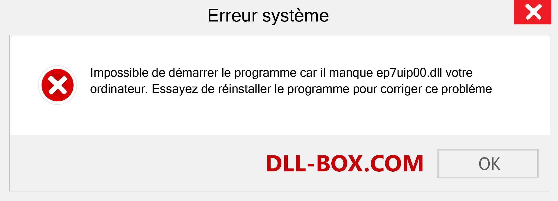 Le fichier ep7uip00.dll est manquant ?. Télécharger pour Windows 7, 8, 10 - Correction de l'erreur manquante ep7uip00 dll sur Windows, photos, images