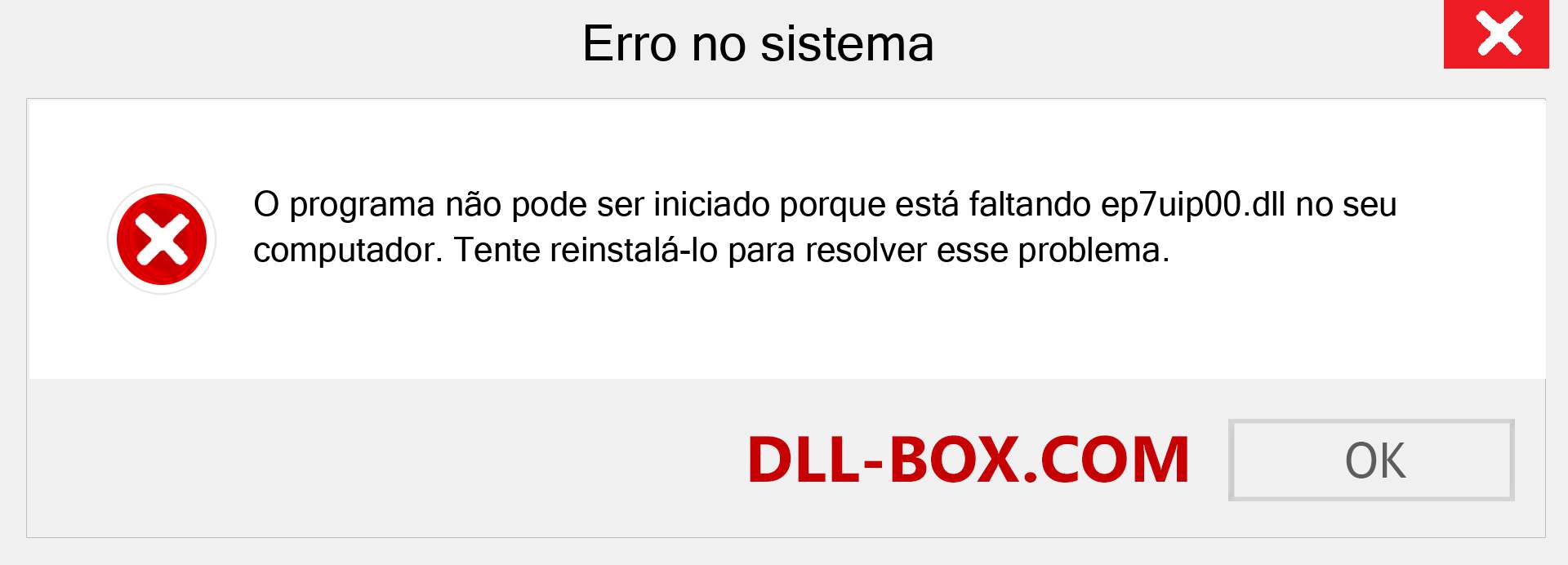 Arquivo ep7uip00.dll ausente ?. Download para Windows 7, 8, 10 - Correção de erro ausente ep7uip00 dll no Windows, fotos, imagens